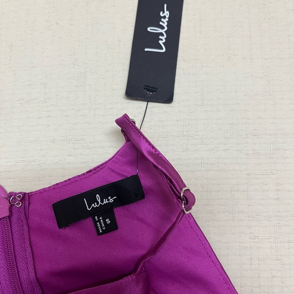 NWT Lulus S magenta high low gown with pockets - Picture 9 of 15
